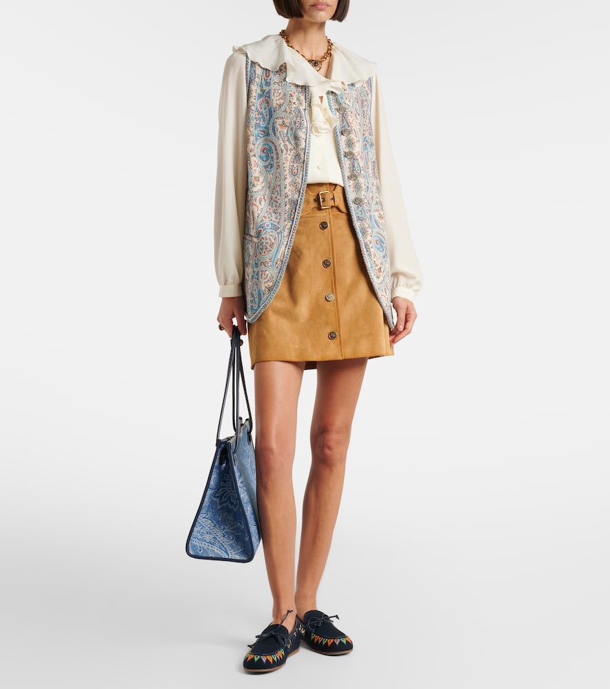 Etro Embroidered canvas boat shoes