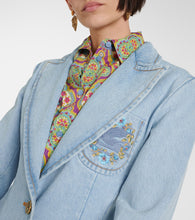 Etro Embroidered denim blazer