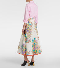 Etro Floral cotton and silk midi skirt