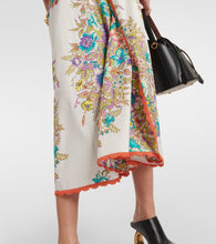 Etro Floral cotton and silk midi skirt