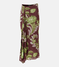 Etro Floral draped midi skirt - Etro 花卉图案垂褶中长裙