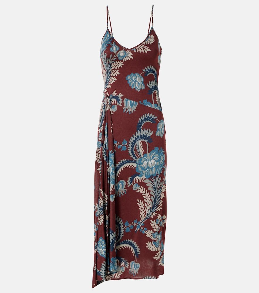 Etro Floral satin midi dress. Etro 花卉图案缎面中长连衣裙