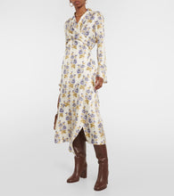 Etro Floral silk-blend twill midi wrap dress