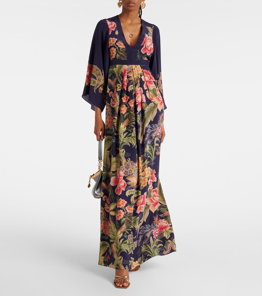 Etro Floral silk  de chine maxi dress