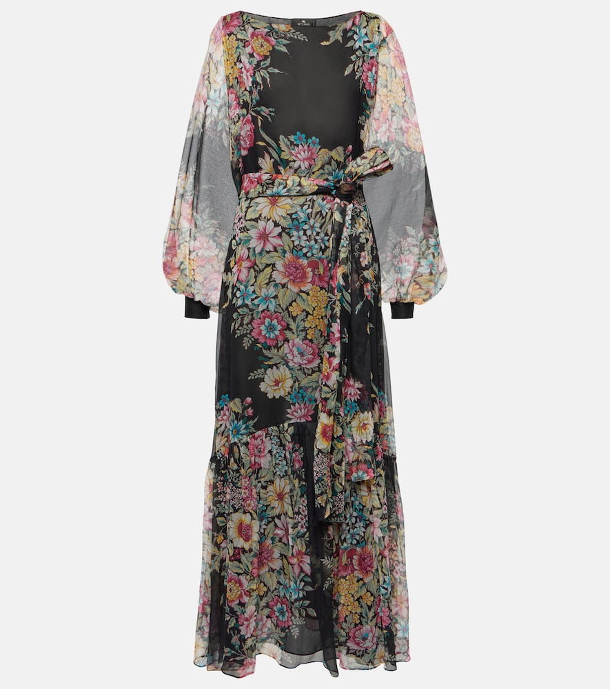 Etro Floral silk gown. Etro Floral 真丝礼服