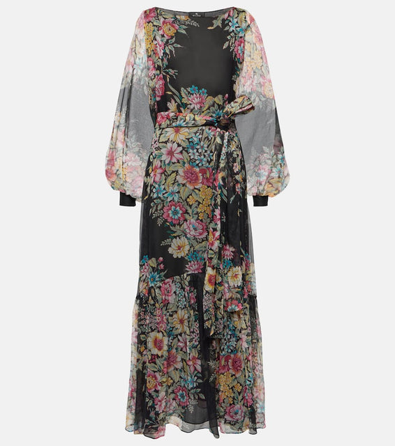Etro Floral silk gown