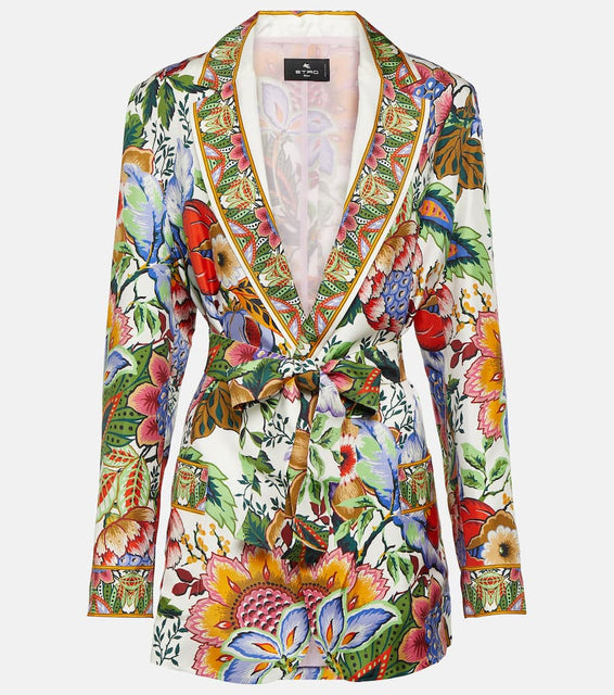 Etro Floral silk wrap jacket