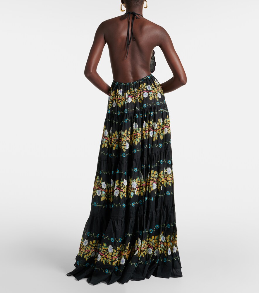 Etro Floral tiered cotton gown