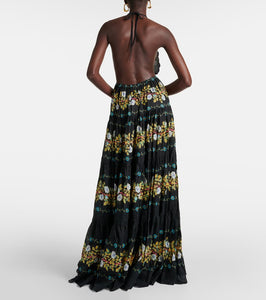 Etro Floral tiered cotton gown