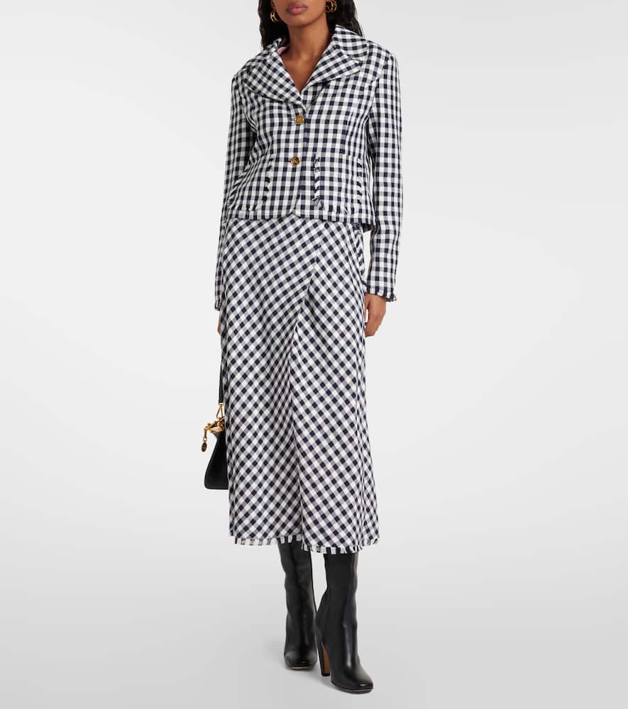 Etro Gingham cropped blazer