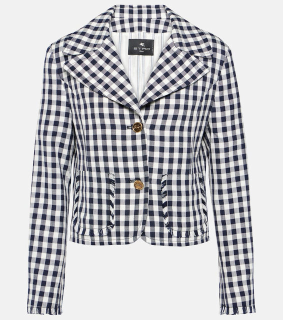 Etro Gingham cropped blazer