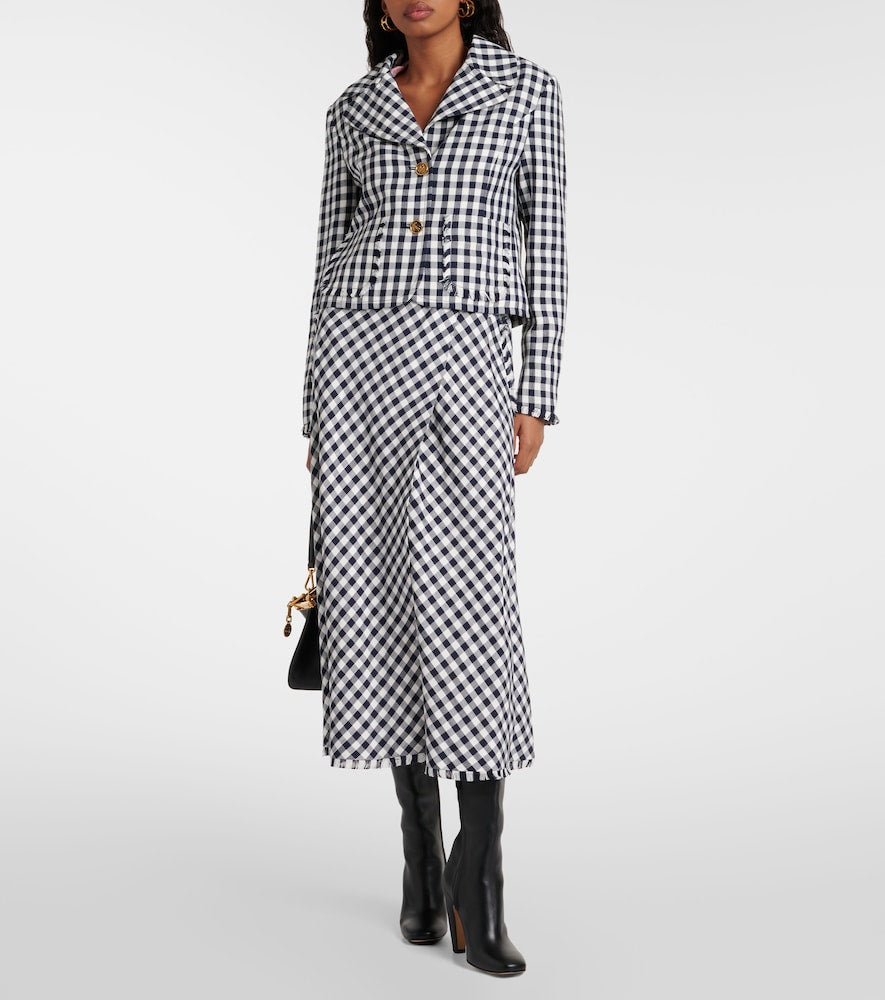 Etro Gingham jacquard midi skirt
