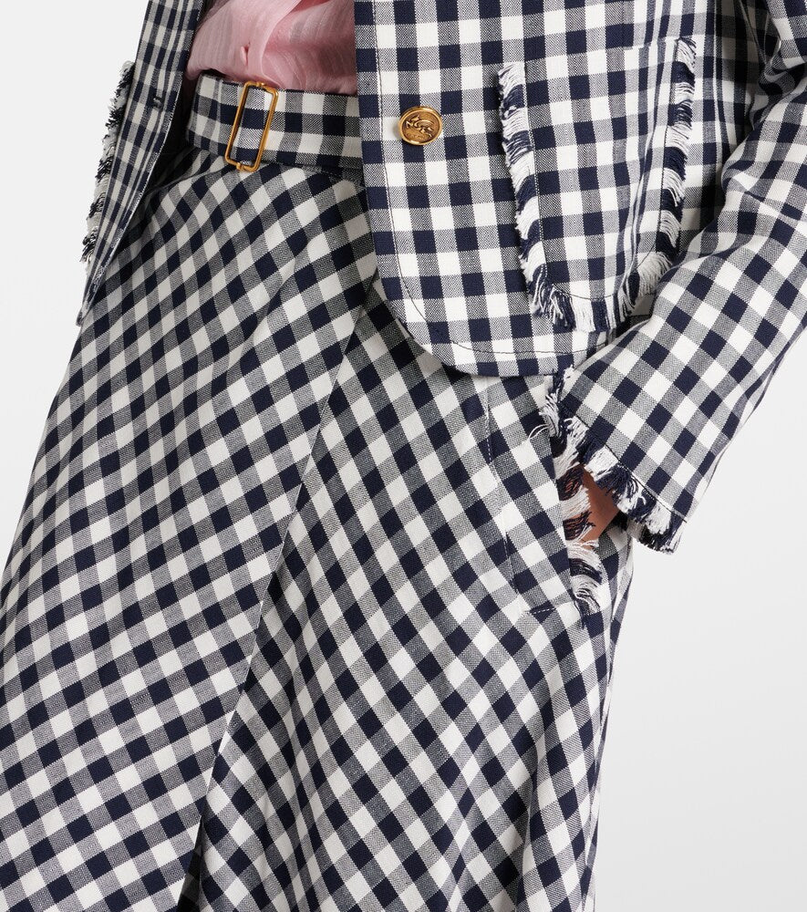 Etro Gingham jacquard midi skirt