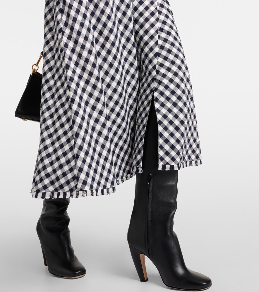 Etro Gingham jacquard midi skirt