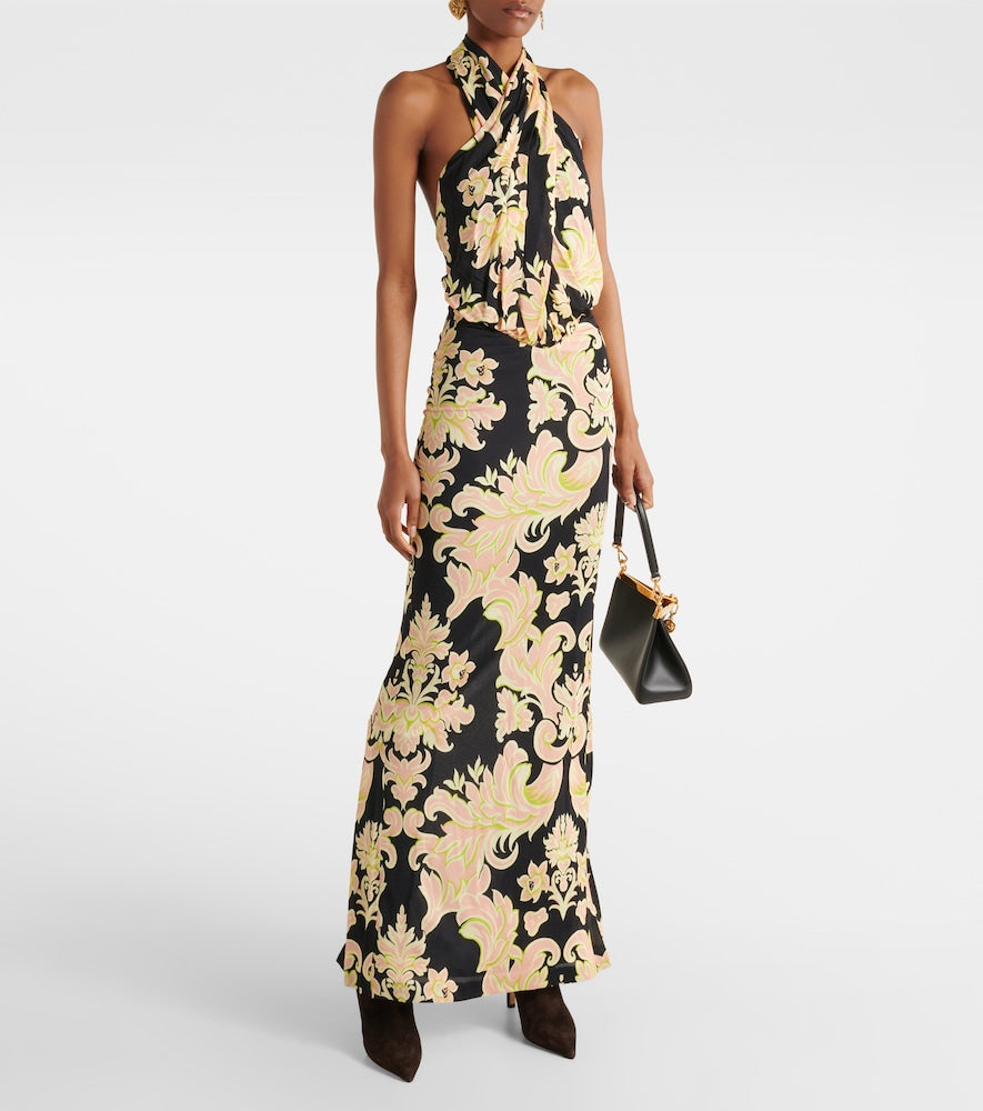 Etro Halterneck printed maxi dress