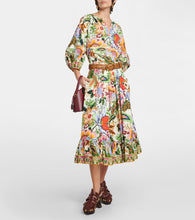 Etro High-rise floral cotton midi skirt