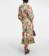 Etro High-rise floral cotton midi skirt