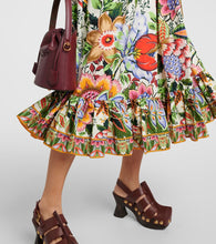 Etro High-rise floral cotton midi skirt