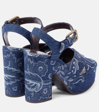 Etro Jacquard denim platform sandals