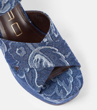 Etro Jacquard denim platform sandals