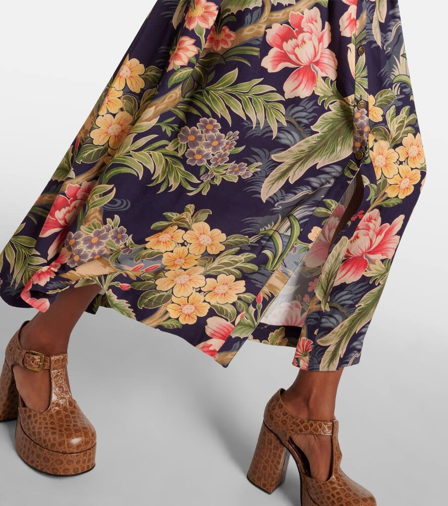 Etro Jersey and fil coup√É¬© jacquard maxi dress