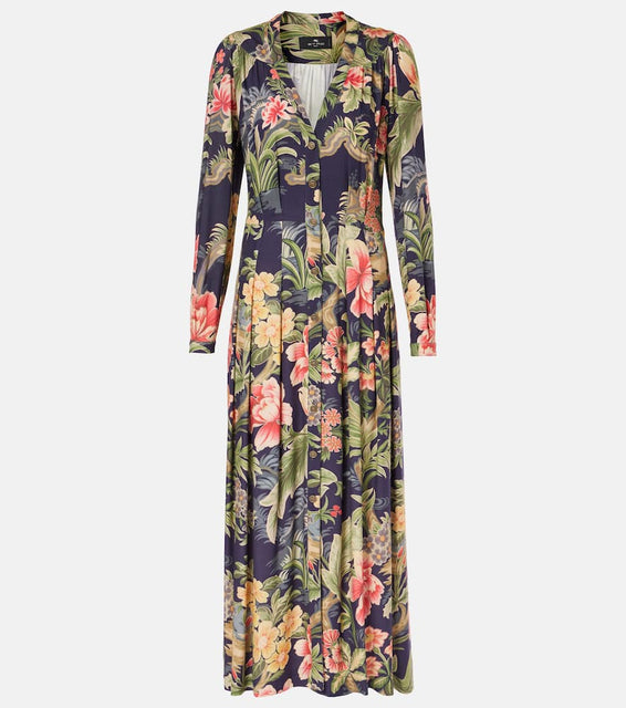Etro Jersey and fil coup√É¬© jacquard maxi dress