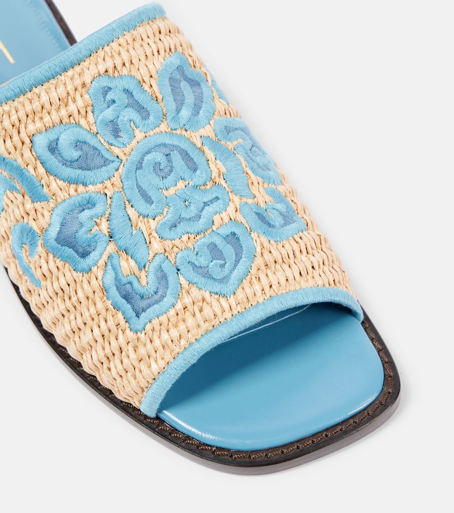 Etro Leather espadrille slides