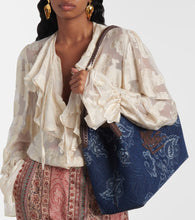 Etro Libra Large denim jacquard tote bag