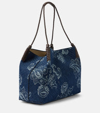 Etro Libra Large denim jacquard tote bag