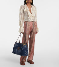 Etro Libra Large denim jacquard tote bag