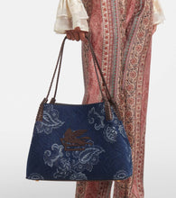 Etro Libra Large denim jacquard tote bag