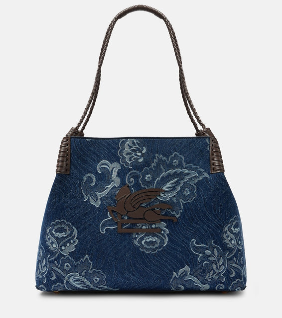 Etro Libra Large denim jacquard tote bag. Shop Etro Shoulder Bags for women now.