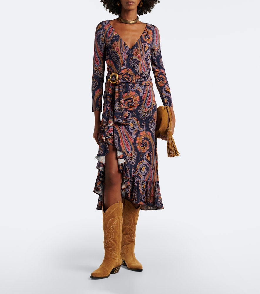 Etro Logo suede cowboy boots
