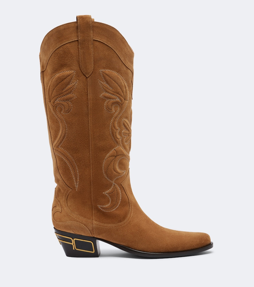 Etro Logo suede cowboy boots