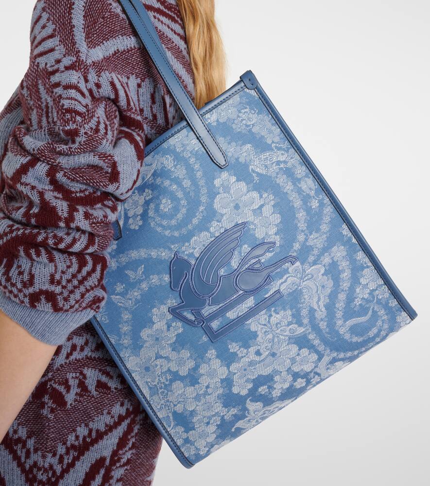 Etro Love Trotter Medium jacquard denim shopper