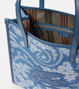 Etro Love Trotter Medium jacquard denim shopper