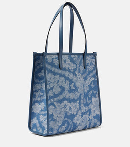 Etro Love Trotter Medium jacquard denim shopper