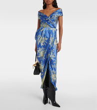 Etro Off-shoulder jacquard midi dress