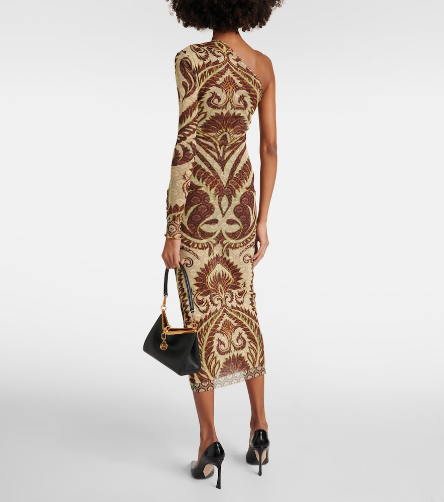 Etro One-shoulder printed midi dress