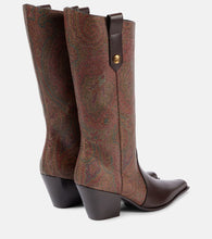 Etro Paisley coated canvas knee-high boots