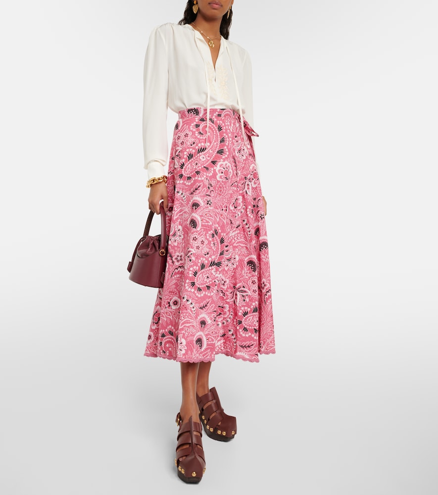 Etro Paisley cotton and silk maxi skirt