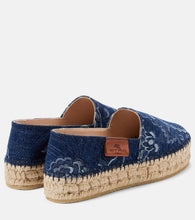 Etro Paisley denim jacquard platform espadrilles