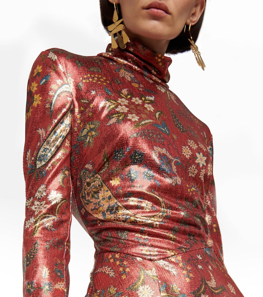 Etro Paisley high neck minidress
