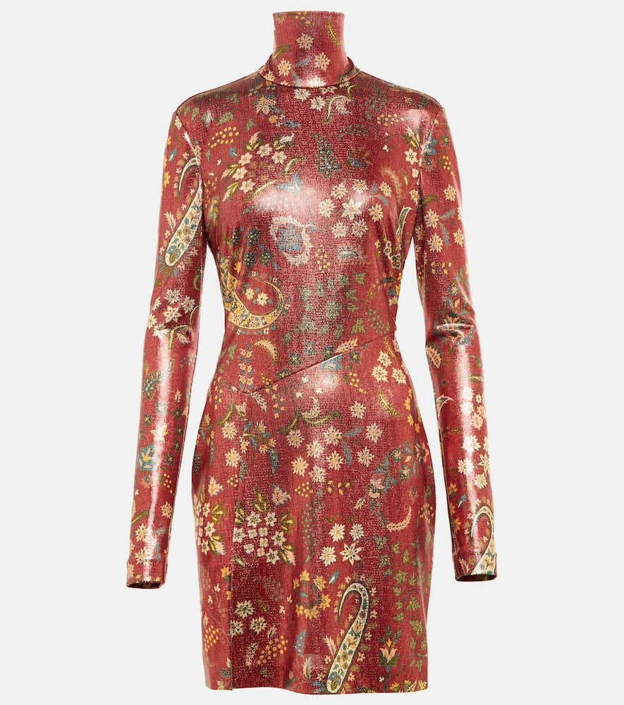 Etro Paisley high neck minidress. Etro Paisley 高领迷你连衣裙