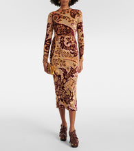 Etro Paisley jacquard velvet midi skirt