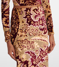 Etro Paisley jacquard velvet midi skirt