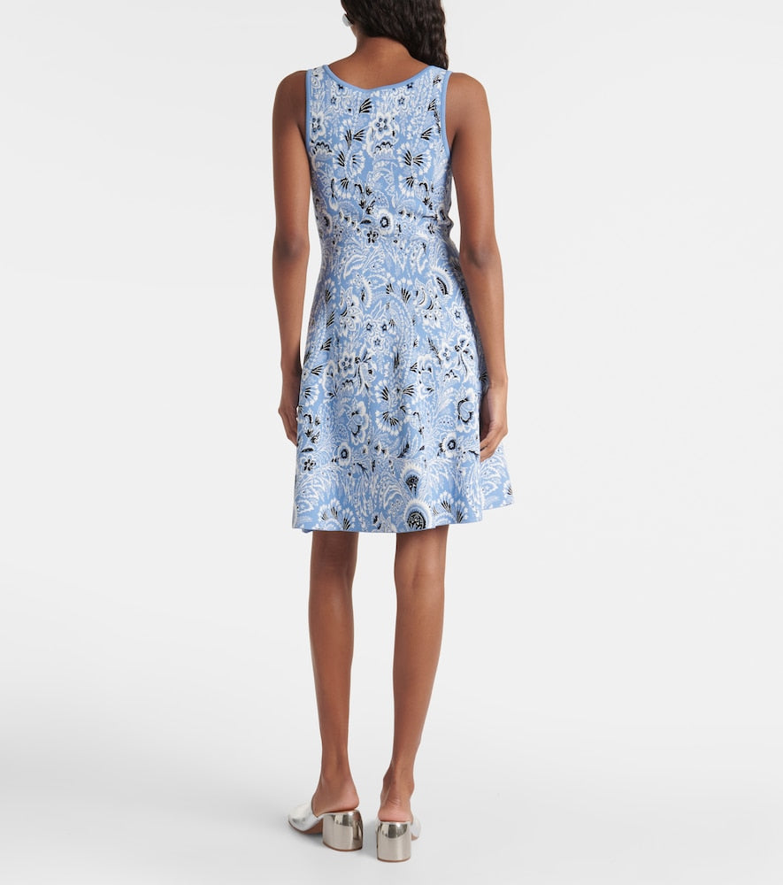 Etro Paisley knitted jacquard minidress
