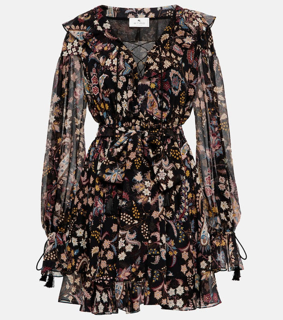 Etro Paisley silk-blend minidress