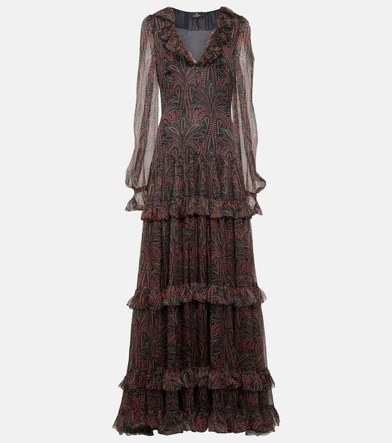 Etro Paisley silk gown