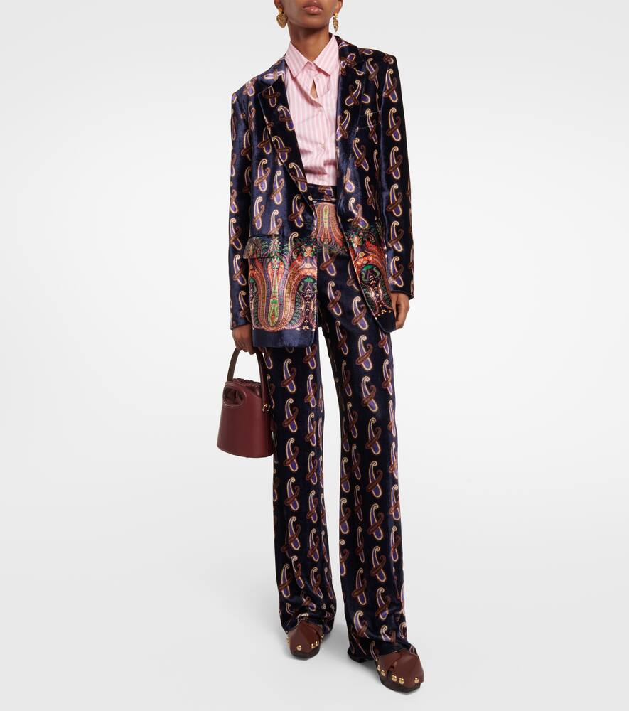 Etro Paisley single-breasted velvet blazer